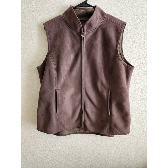 OutBack Trading Co. Brown Insulated Women's Suede Vest Xl - Picture 1 of 10